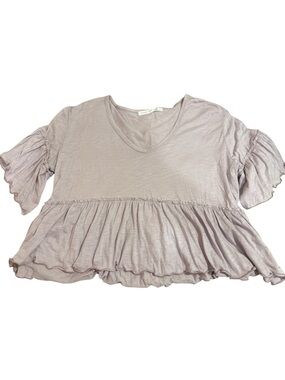 Altar'd State Light Purple Ruffle Peplum Top